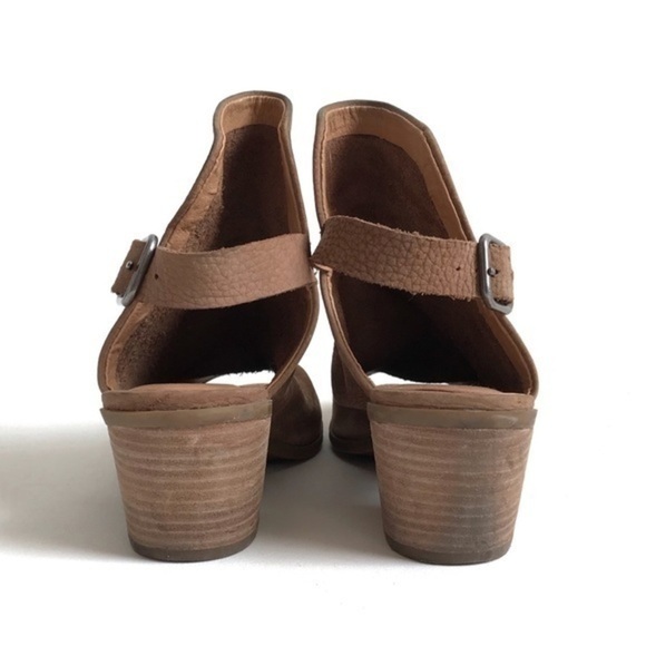 Lucky Brand Tan Bray Leather Peep Toe Sandals 8.5 - Picture 4 of 10